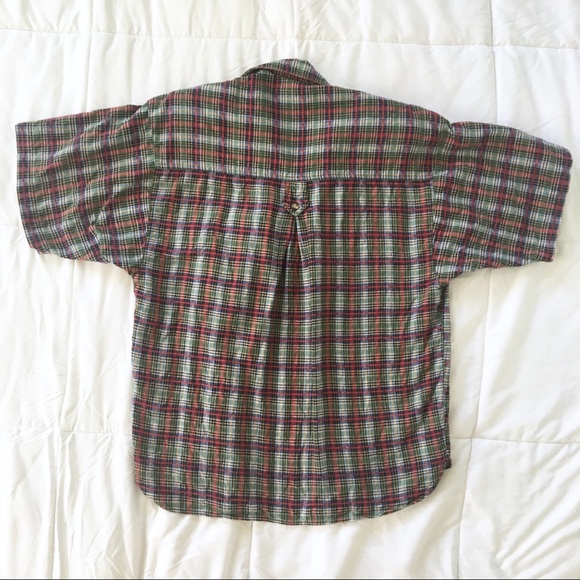 80s VTG Plaid Button Down Shoulder Pads - Picture 8 of 8